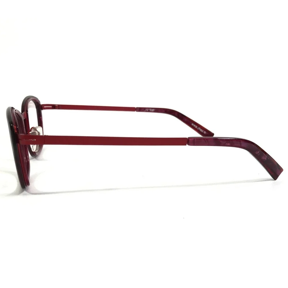 JF Rey Eyeglasses Frames JF2718 7535 Plum Red Acetate Square Full Rim 49-21-137